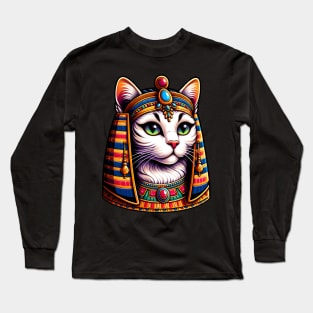 Cleocatra: Regal Egyptian Feline Sovereign Long Sleeve T-Shirt